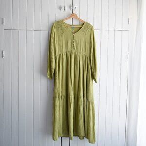 April Cornell chartreuse tiered dress